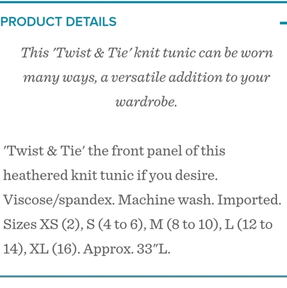 🆕🌿SUNDANCE TWIST N TIE TUNIC 🌿 - Picture 6 of 6